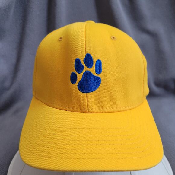 YUPOONG Other - Wildcats Yellow Hat Blue Paw Flexfit Yupoong Cap Size L XL Embroidered